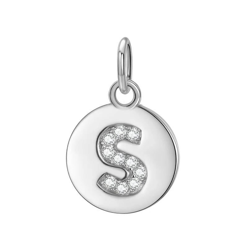 Simple Round 26 Letters Cz Pendant Diy Accessories DG0114