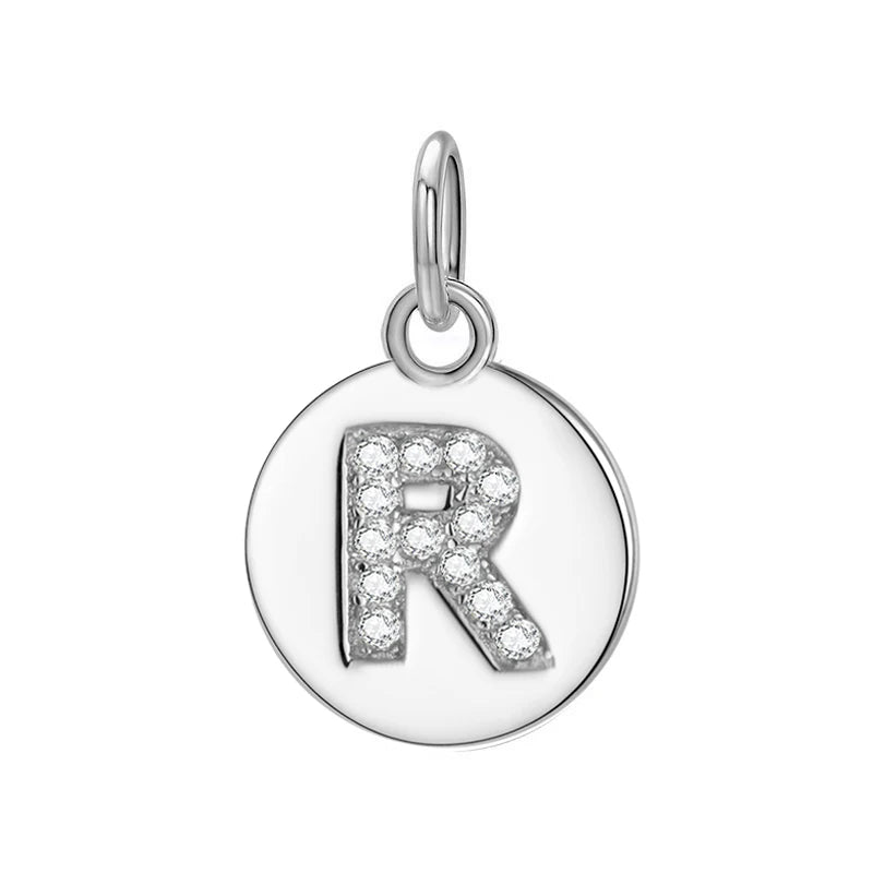 Simple Round 26 Letters Cz Pendant Diy Accessories DG0114