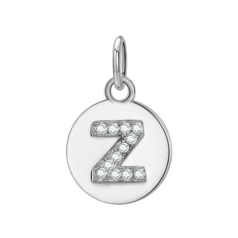 Simple Round 26 Letters Cz Pendant Diy Accessories DG0114