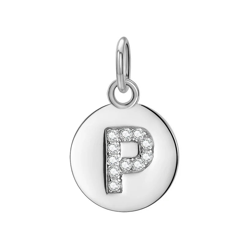 Simple Round 26 Letters Cz Pendant Diy Accessories DG0114