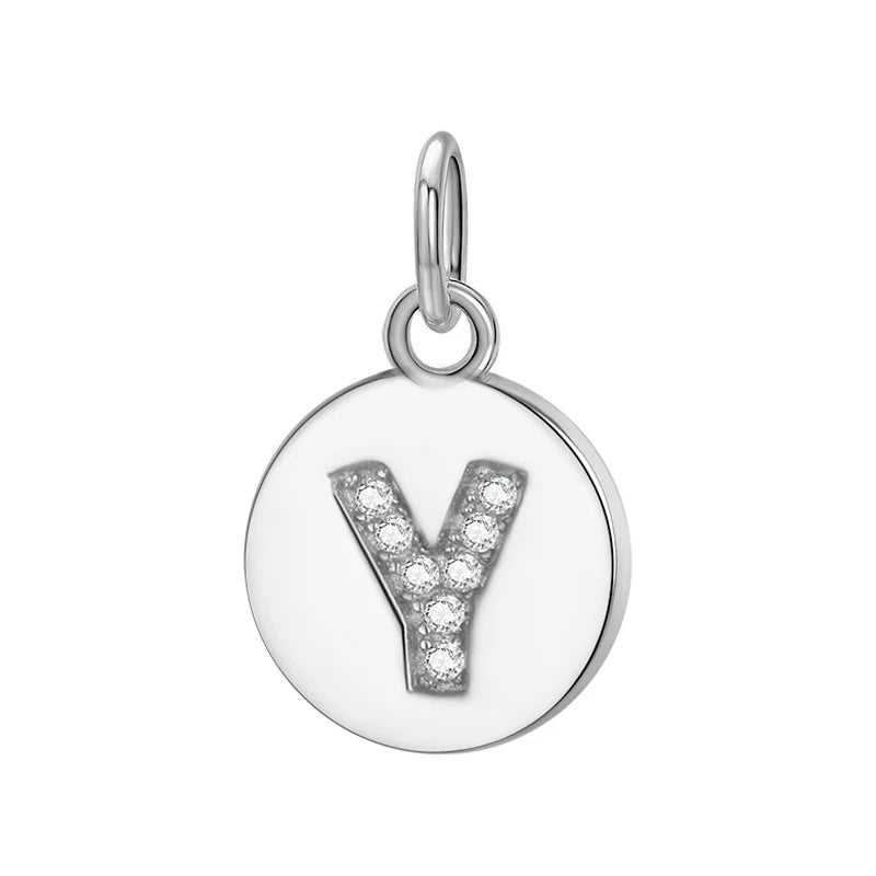 Simple Round 26 Letters Cz Pendant Diy Accessories DG0114