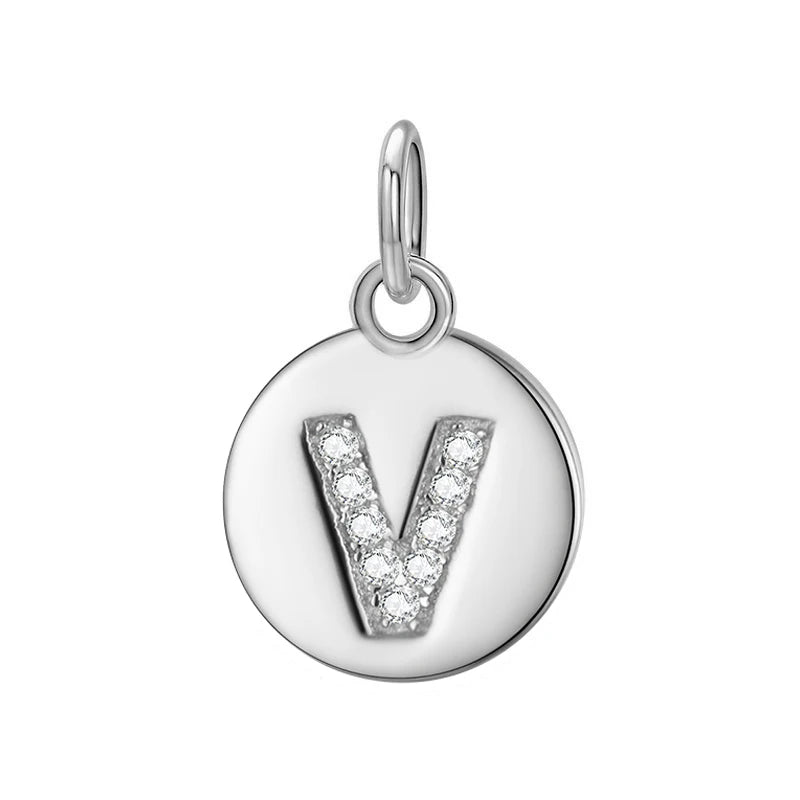 Simple Round 26 Letters Cz Pendant Diy Accessories DG0114