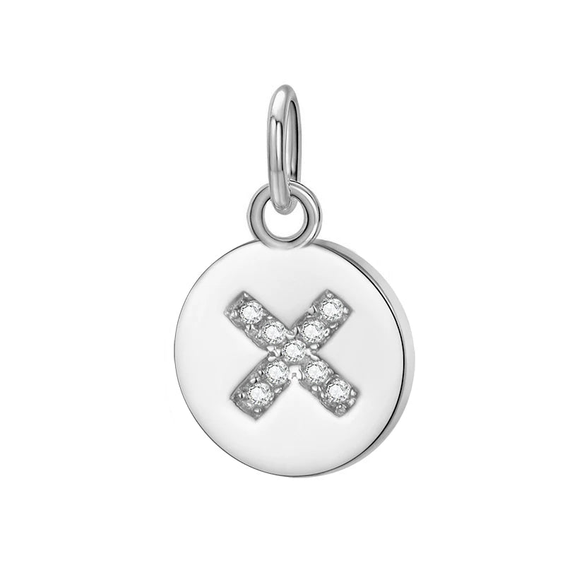 Simple Round 26 Letters Cz Pendant Diy Accessories DG0114