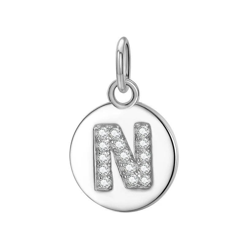 Simple Round 26 Letters Cz Pendant Diy Accessories DG0114