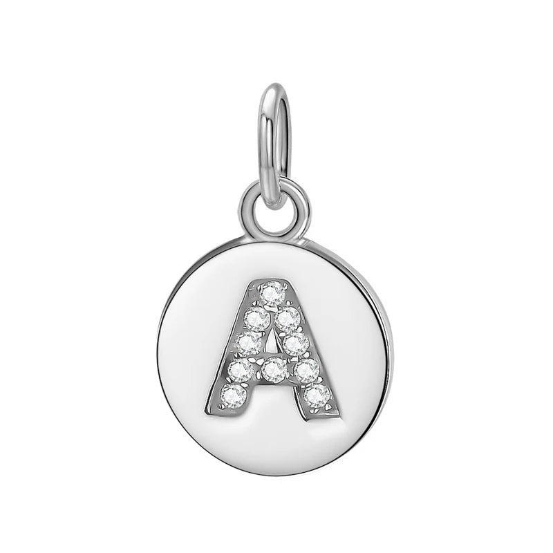 Simple Round 26 Letters Cz Pendant Diy Accessories DG0114