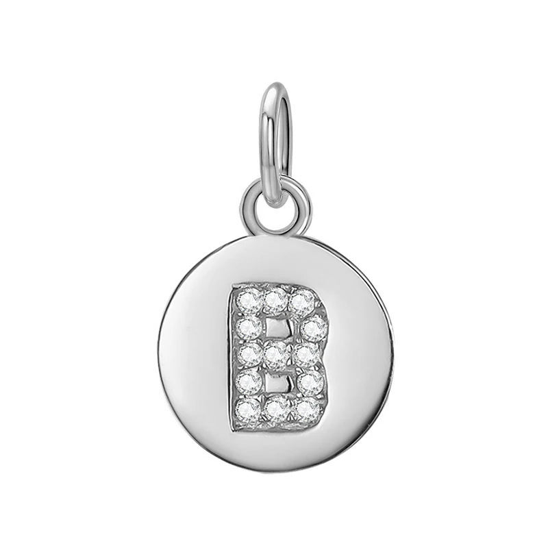 Simple Round 26 Letters Cz Pendant Diy Accessories DG0114