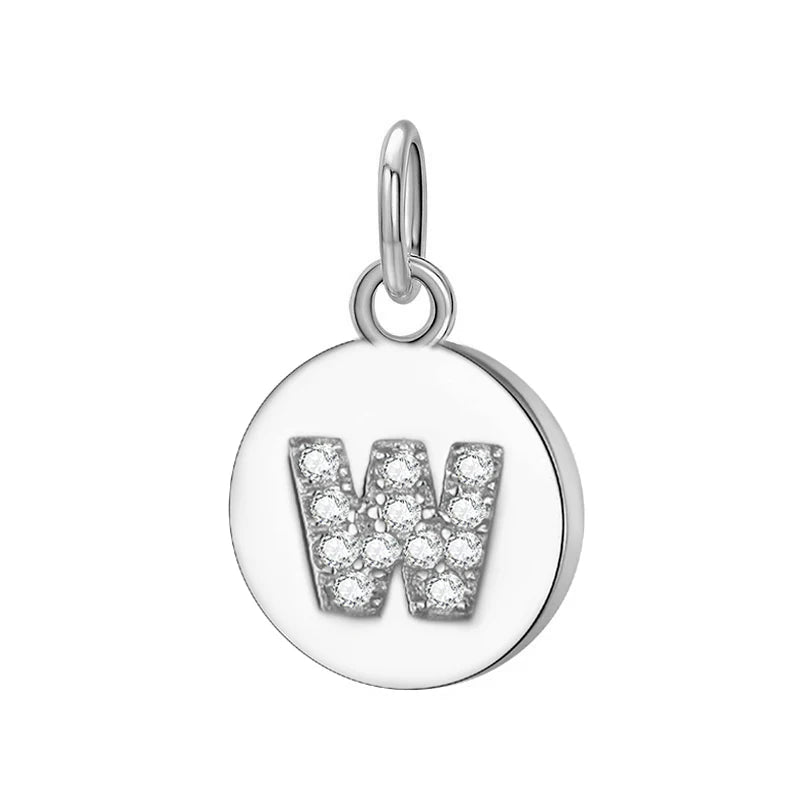 Simple Round 26 Letters Cz Pendant Diy Accessories DG0114