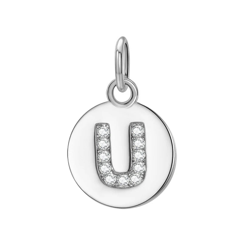 Simple Round 26 Letters Cz Pendant Diy Accessories DG0114