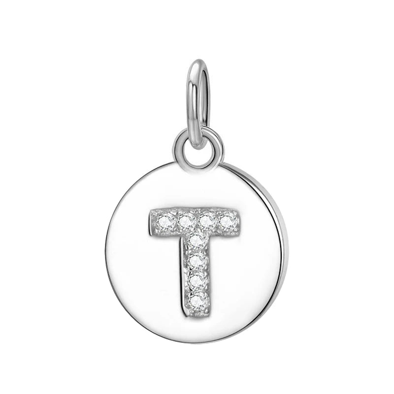 Simple Round 26 Letters Cz Pendant Diy Accessories DG0114
