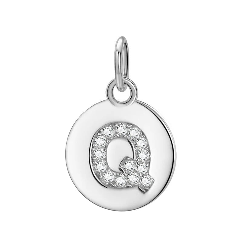 Simple Round 26 Letters Cz Pendant Diy Accessories DG0114
