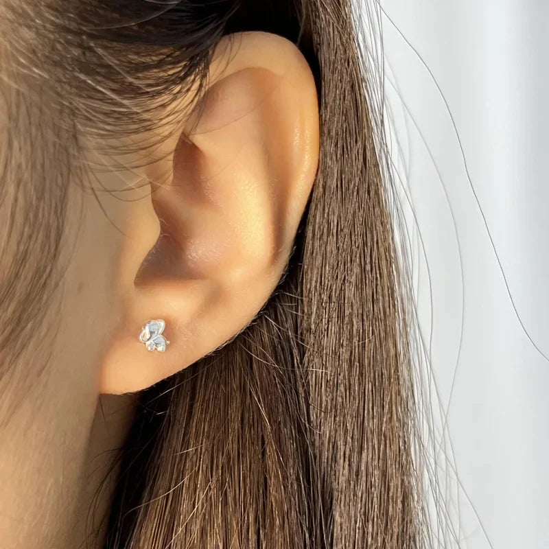 Rabbit Elephant Bead Screw Stud Earrings DS4069