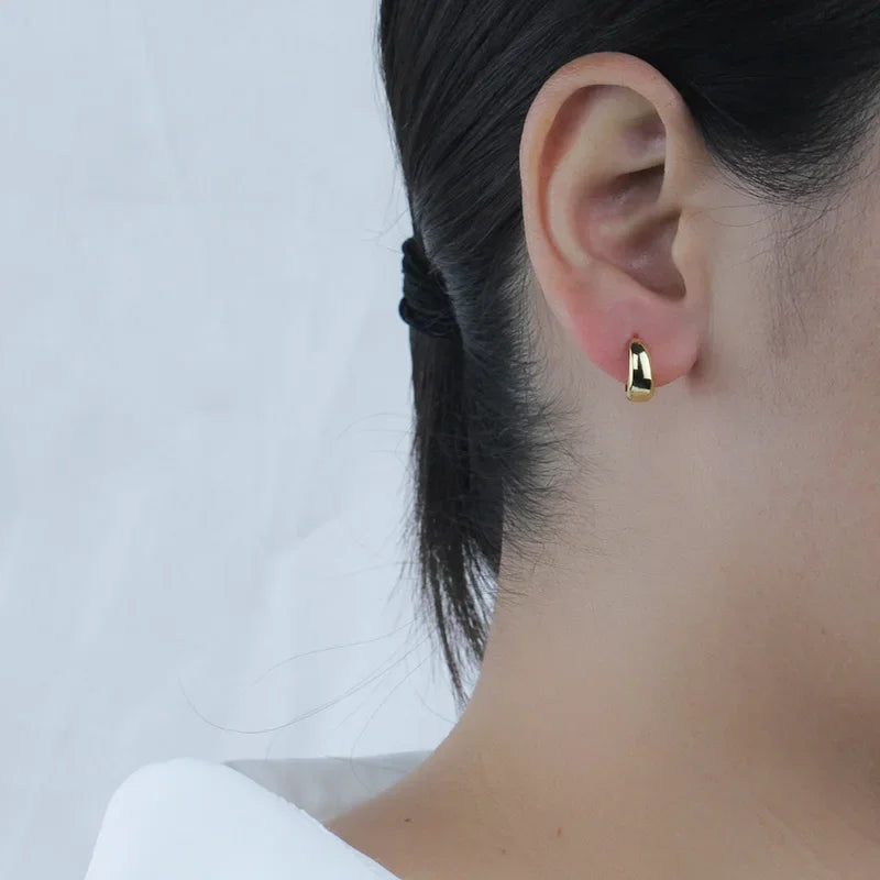 Fashion Minimalist Geometric Wide Gothic Hoop Earrings DA839