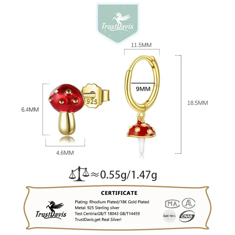 Vintage Mushroom Stud Earring LB597