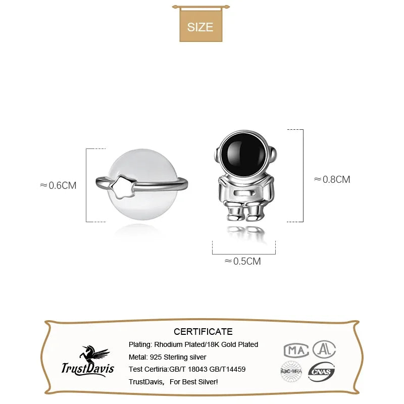 Opal Astronaut Ear Stud Star Asymmetry DS3501