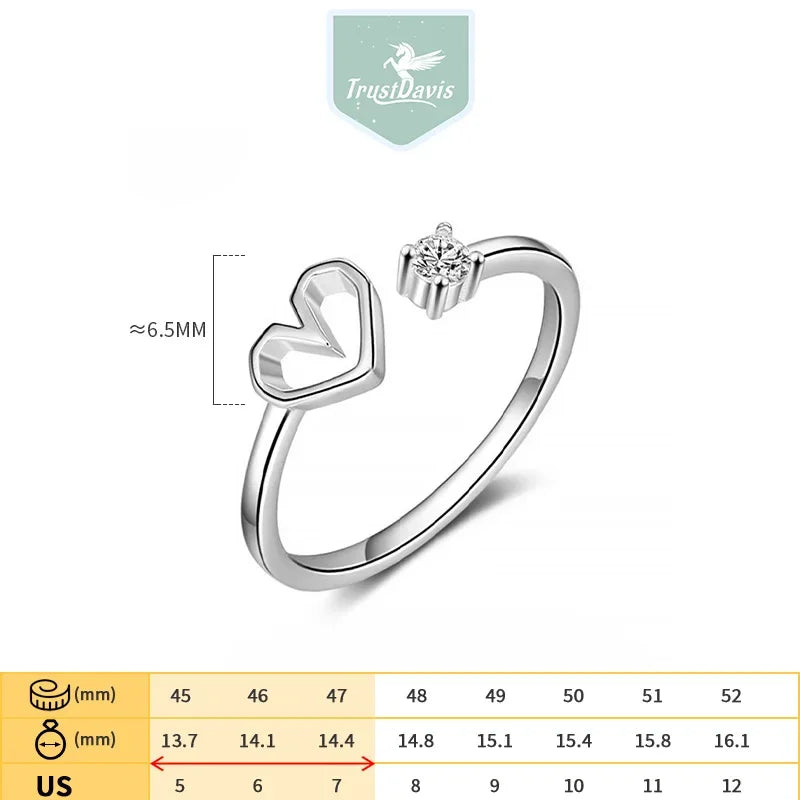 Heart CZ Rings Size 5 6 7 Wonderful Gift DS1032