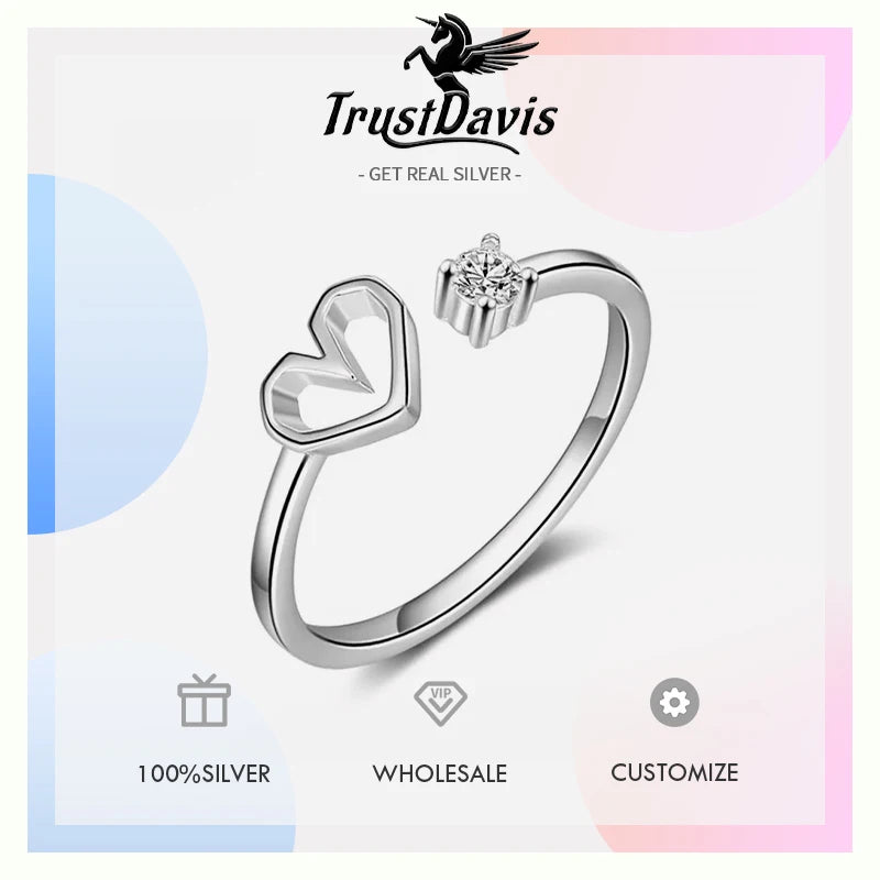 Heart CZ Rings Size 5 6 7 Wonderful Gift DS1032