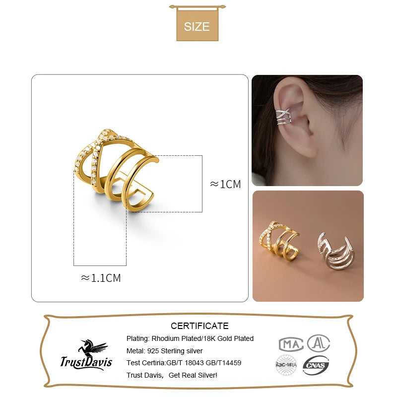 Clip Earrings For Women Dazzling Zircon Earring DA2820