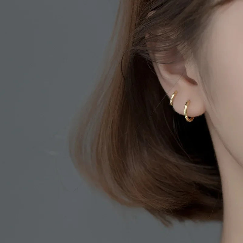 1Pcs Man/Women's 925 Sterling Silver Hoop Earrings DB1357