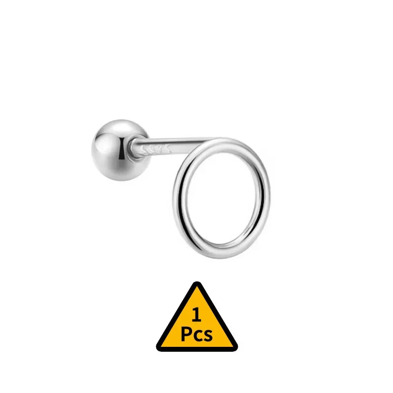 Cross Flower Crown Beads Screw Stud Earrings DA2276