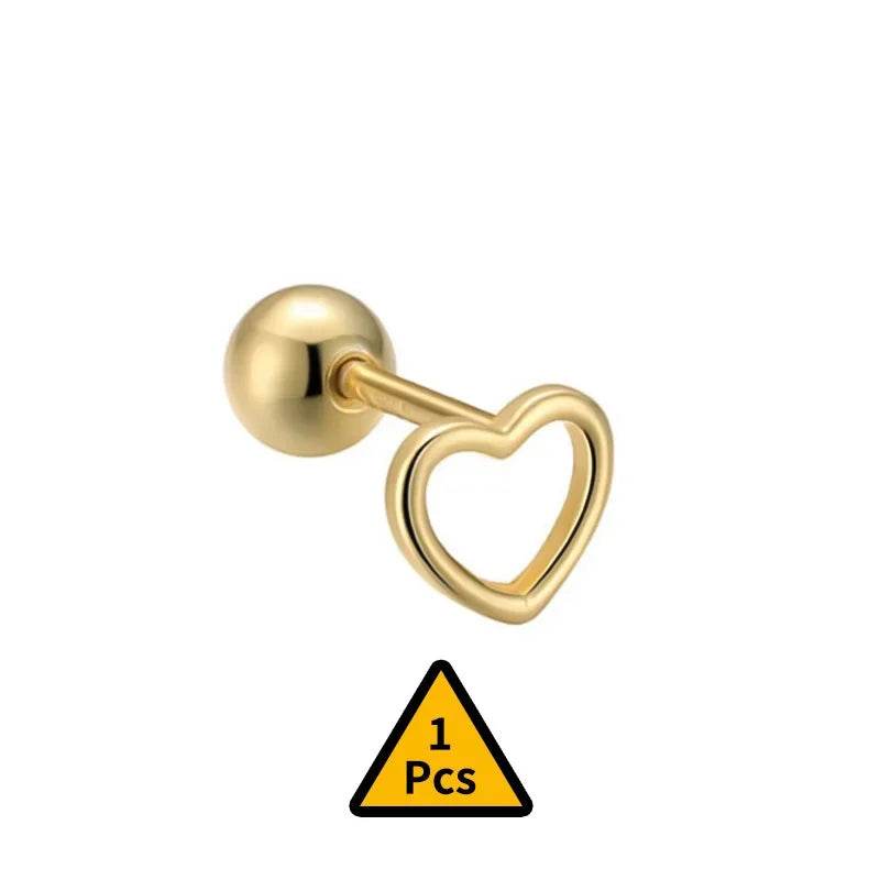 Cross Flower Crown Beads Screw Stud Earrings DA2276