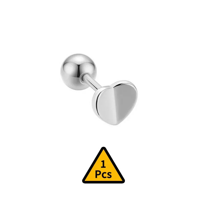 Cross Flower Crown Beads Screw Stud Earrings DA2276