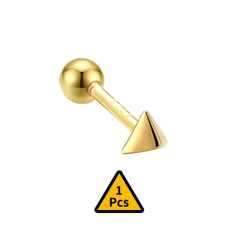 Cross Flower Crown Beads Screw Stud Earrings DA2276