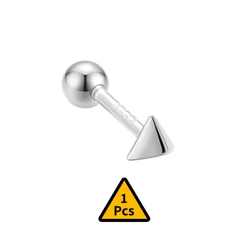 Cross Flower Crown Beads Screw Stud Earrings DA2276