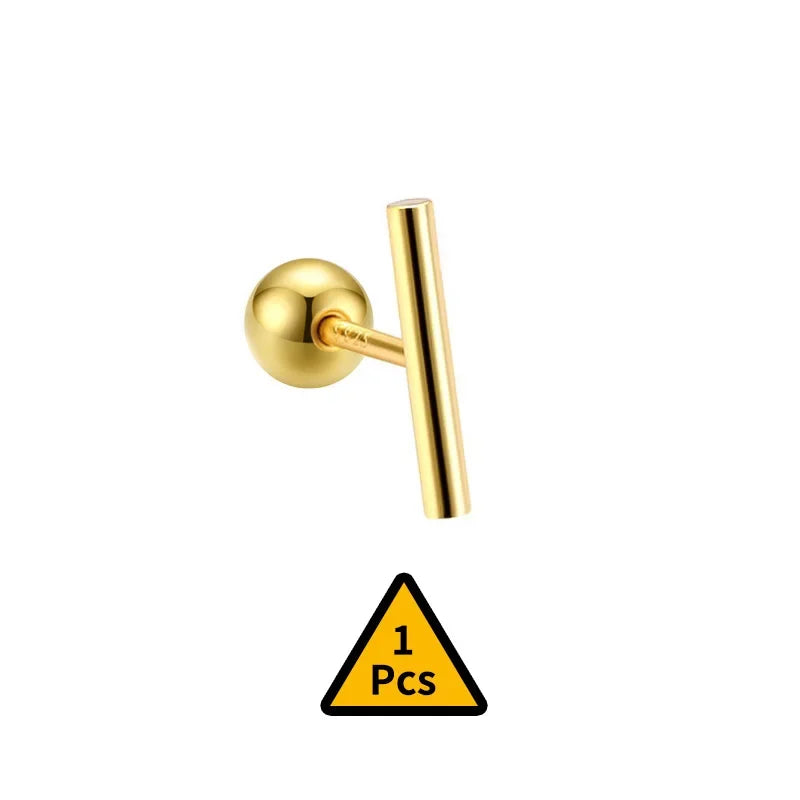 Cross Flower Crown Beads Screw Stud Earrings DA2276