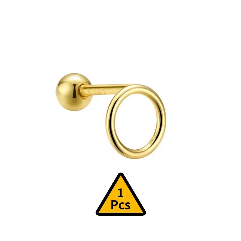 Cross Flower Crown Beads Screw Stud Earrings DA2276