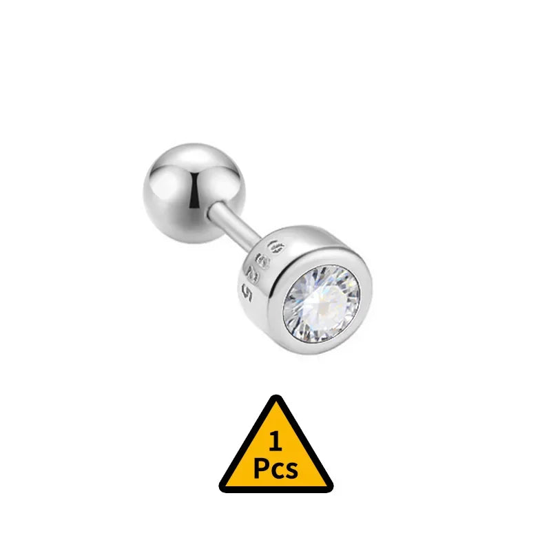 Cross Flower Crown Beads Screw Stud Earrings DA2276