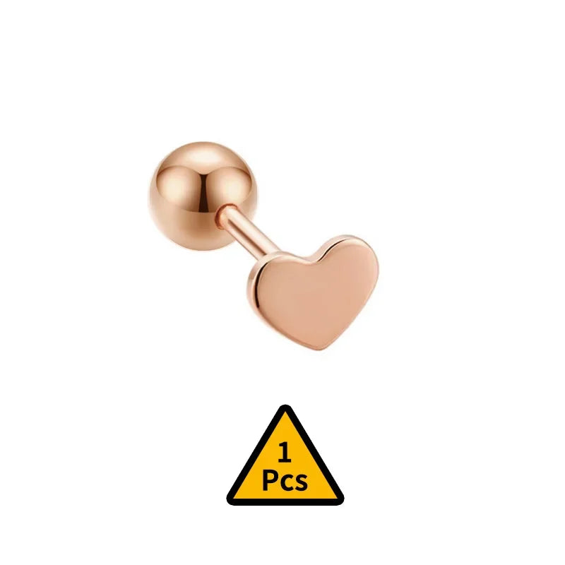 Cross Flower Crown Beads Screw Stud Earrings DA2276