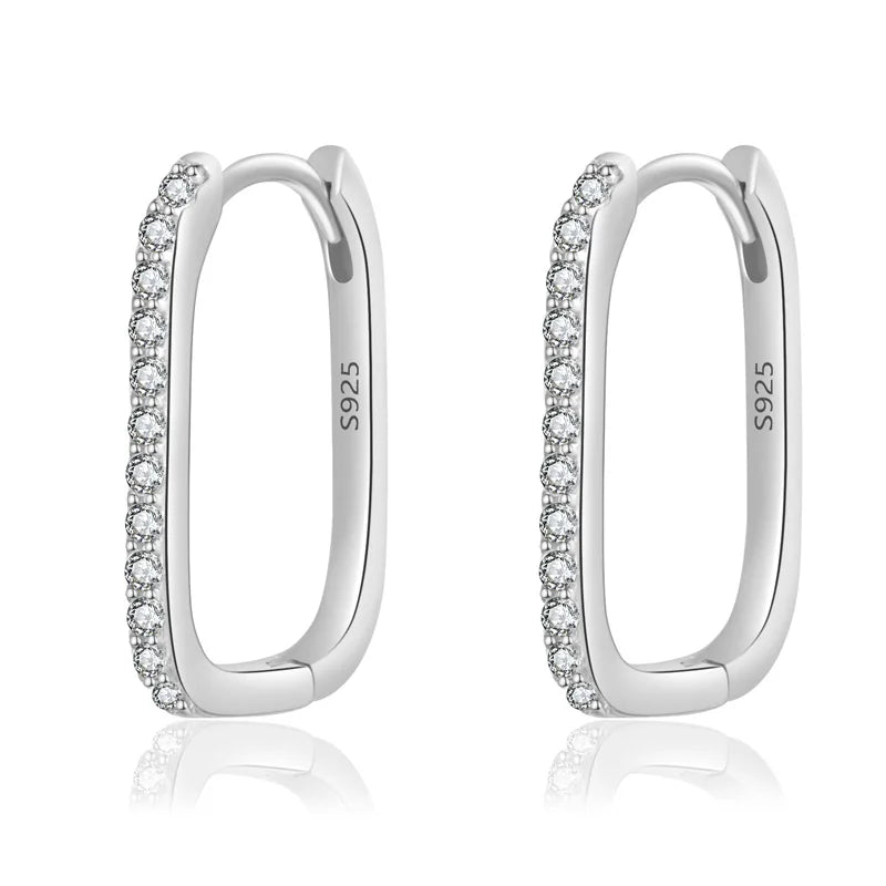 Geometric Black Zircon Gothic Hoop Earrings DG0001