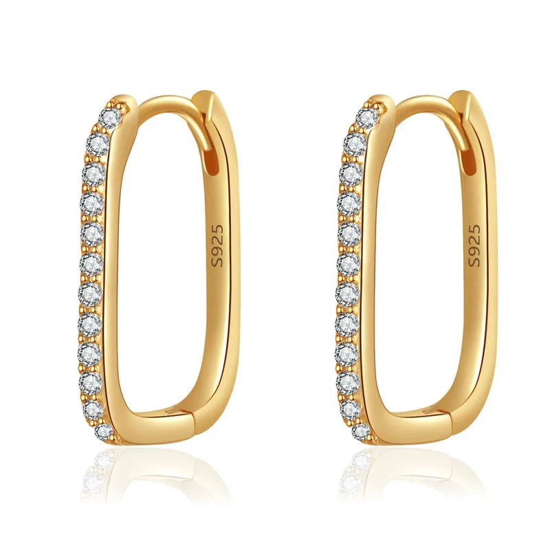 Earring Geometric Black Zircon Gothic Hoop Earrings DG0001