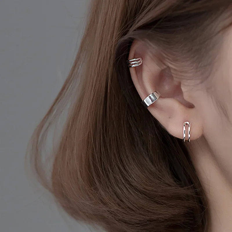 Layers Smooth Surface Ear Cuff Clip on Earrings DA250