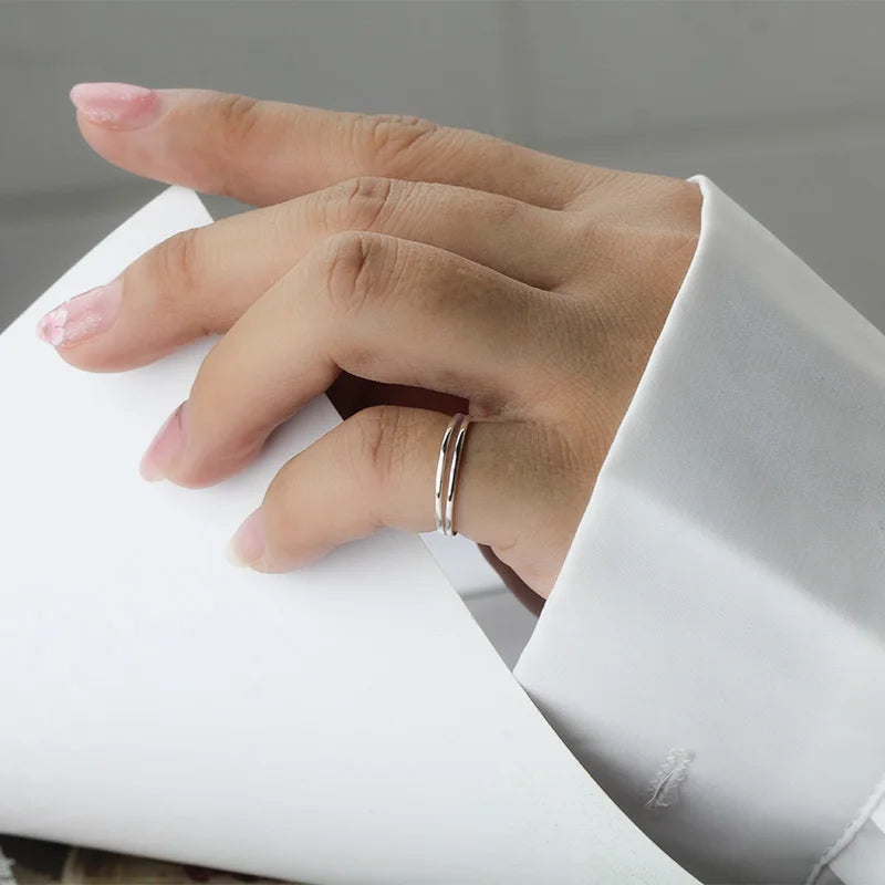 Fashion Simple Double Layer Cocktail Adjustable Ring DA1031