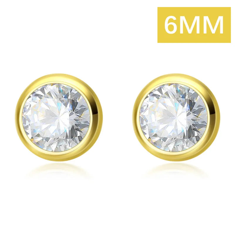 Kids Earring 4mm 5mm 6mm Round Dazzling CZ Stud Earring DT55
