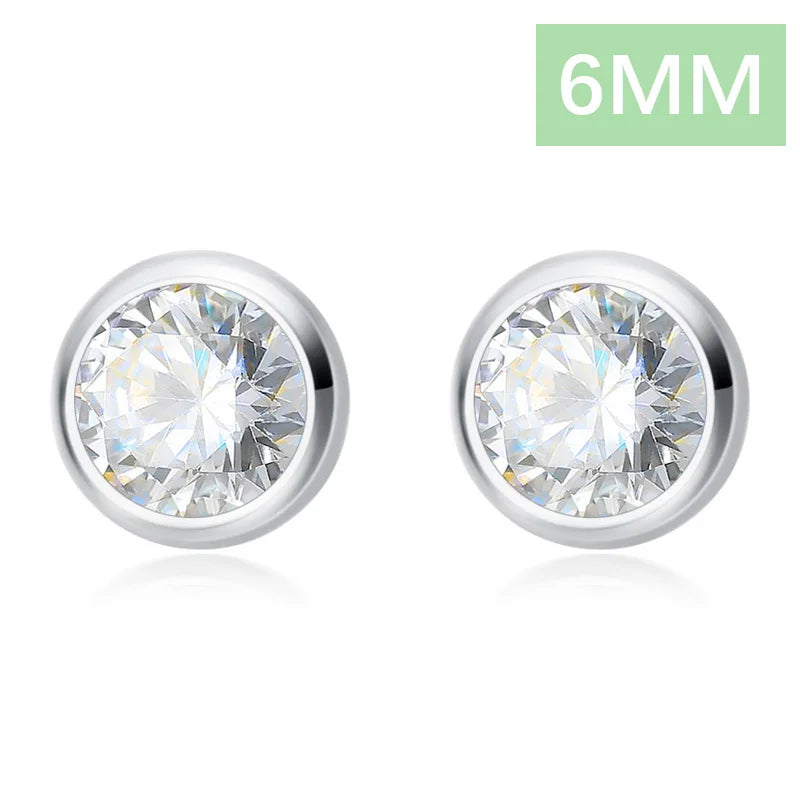 Kids Earring 4mm 5mm 6mm Round Dazzling CZ Stud Earring DT55