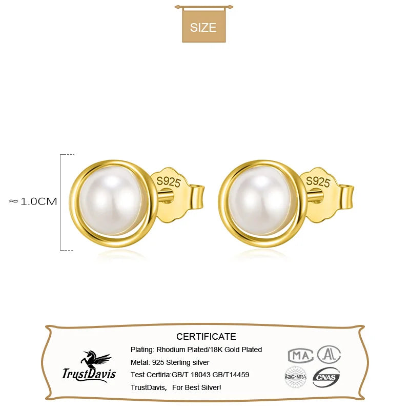 Synthetic Pearl Stud Earrings Birthday Gift DS3504