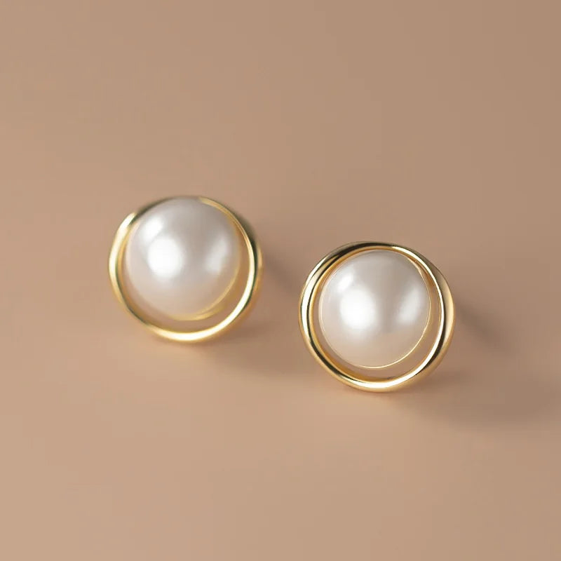 Synthetic Pearl Stud Earrings Birthday Gift DS3504