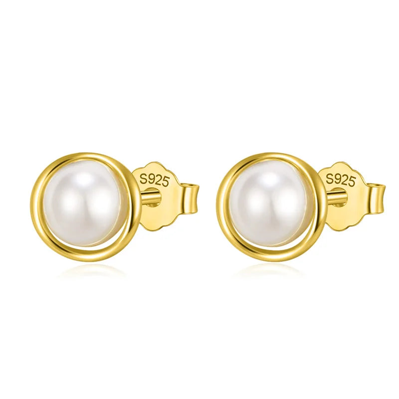 Synthetic Pearl Stud Earrings Birthday Gift DS3504