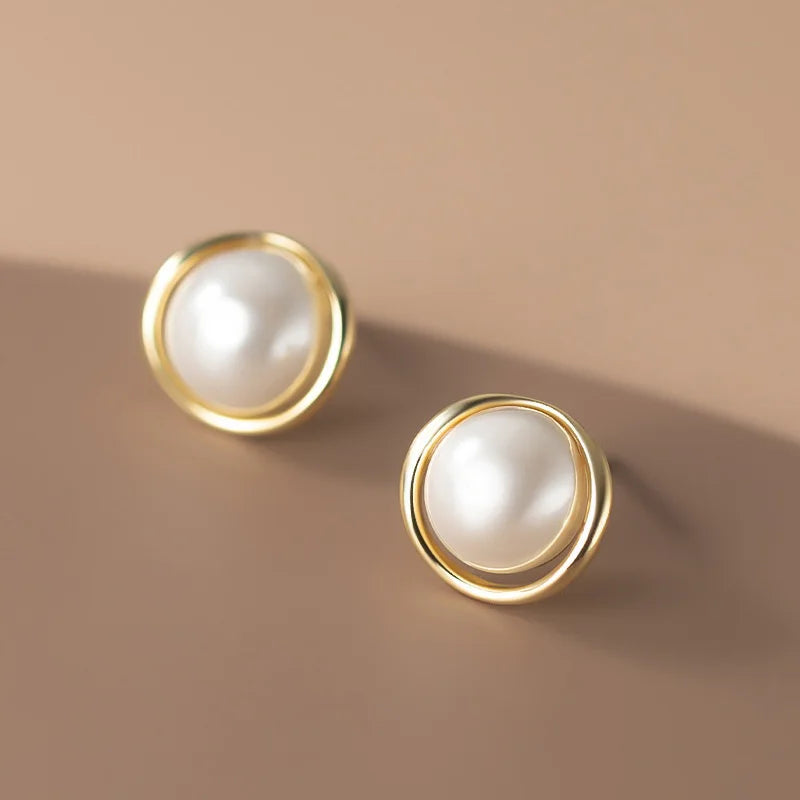 Synthetic Pearl Stud Earrings Birthday Gift DS3504