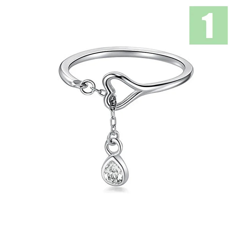 Beads Chain Open Finger Ring DS1891