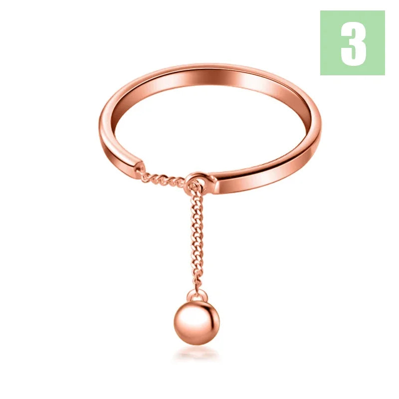 Beads Chain Open Finger Ring DS1891