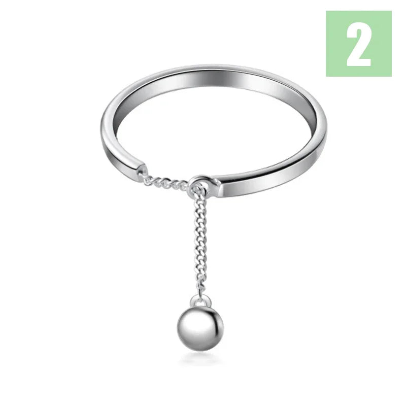Beads Chain Open Finger Ring DS1891
