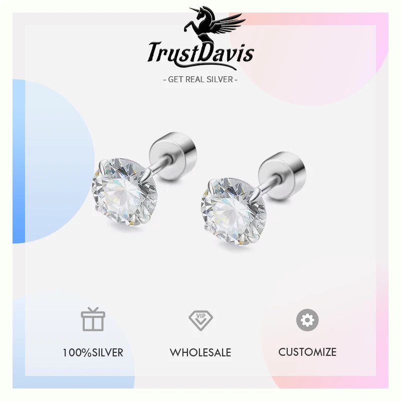 Zircon Screw Stud Earrings DS3508
