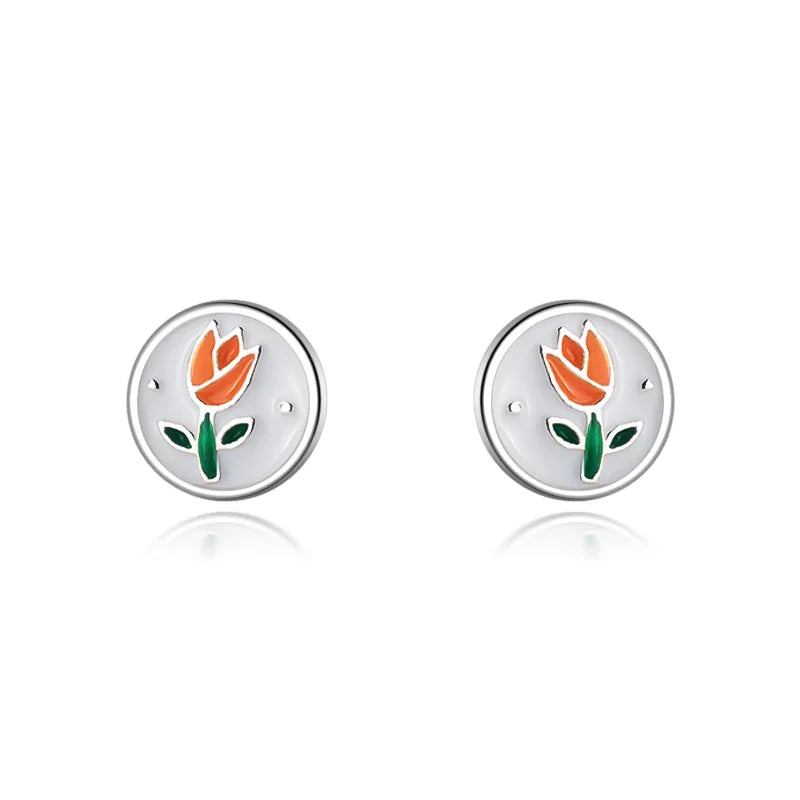 Flower Tulip Stud Earrings DS3970
