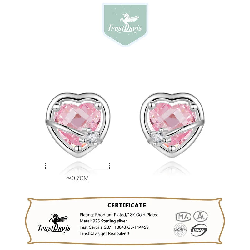 Heart Beads Screw Stud Earrings DS3662