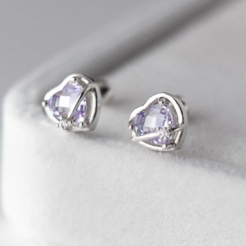 Heart Beads Screw Stud Earrings DS3662