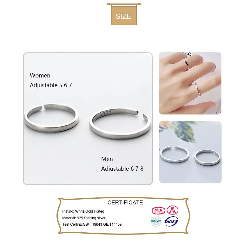 Simple Smooth Adjustable Ring For Man&Women Wedding Jewelry DA1090