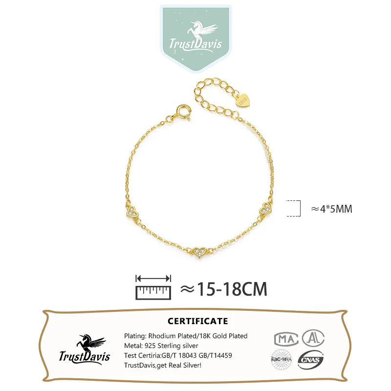 Fashion Sweet Romantic Heart Shiny CZ Bracelet DB1385